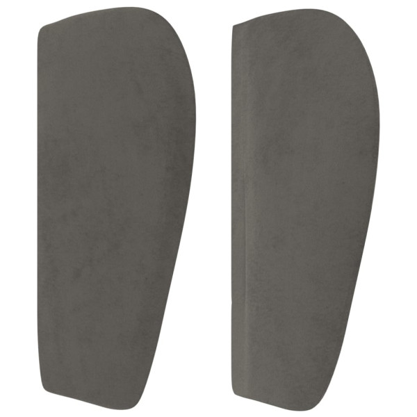 Cabeceira de cama c/ abas veludo 183x23x78/88cm cinzento-escuro M 4