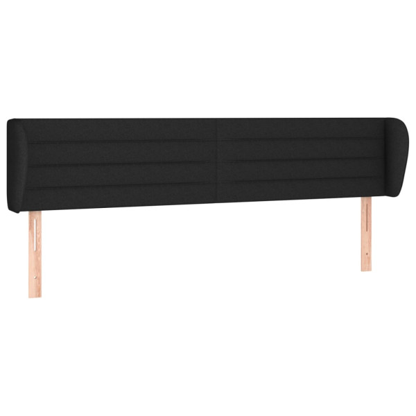 Cabeceira de cama c/ abas tecido 183x23x78/88 cm preto M 2