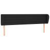 Cabeceira de cama c/ abas tecido 183x23x78/88 cm preto 2