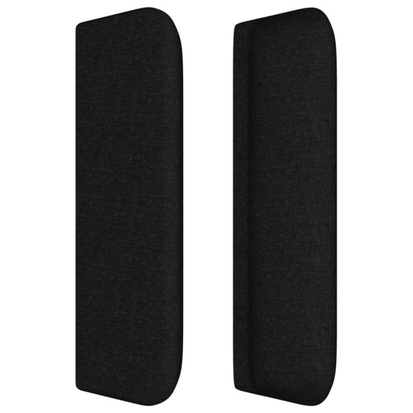 Cabeceira de cama c/ abas tecido 183x16x78/88 cm preto M 4