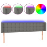 Cabecero con LED de tela gris oscuro 183x16x78/88 cm 2