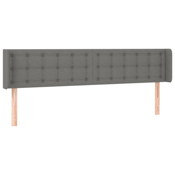 Cabeceira cama c/ luzes LED tecido 183x16x78/88cm cinza-escuro M 3