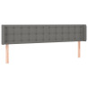 Cabeceira cama c/ luzes LED tecido 183x16x78/88cm cinza-escuro 3