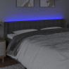 Cabecero con LED de tela gris oscuro 183x16x78/88 cm 4
