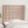 Cabeceira cama c/ abas couro artif. 93x23x118/128 cm cappuccino 1