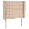 Cabecero con orejas cuero sintético capuchino 93x23x118/128 cm 2