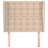 Cabecero con orejas cuero sintético capuchino 93x23x118/128 cm 3