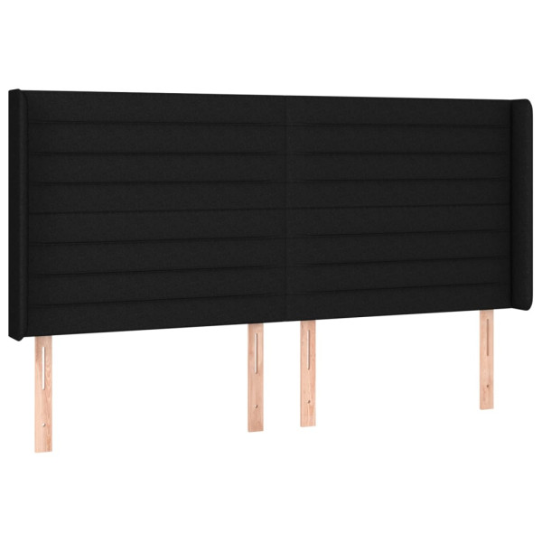 Cabecero con LED de tela negro 203x16x118/128 cm M 3