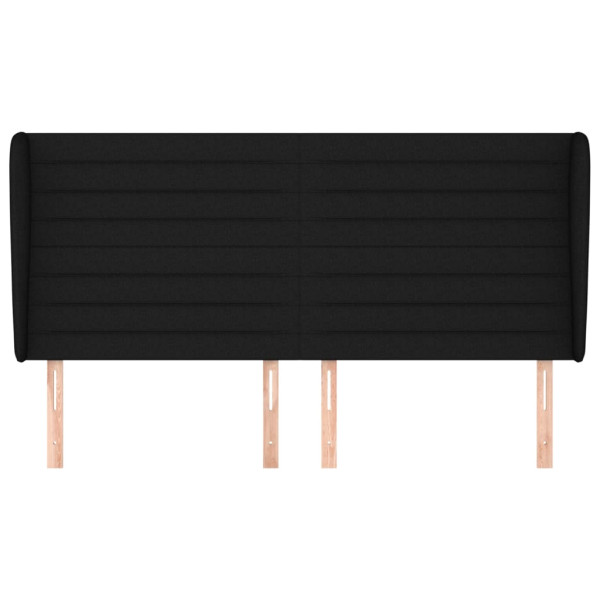 Cabeceira de cama c/ abas tecido 203x23x118/128 cm preto M 3