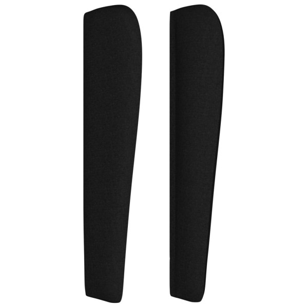 Cabecero con orejas de tela negro 203x23x118/128 cm M 4
