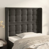 Cabecero con orejas de terciopelo gris oscuro 93x16x118/128 cm 1