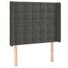 Cabeceira cama c/ abas veludo 93x16x118/128 cm cinzento-escuro 2