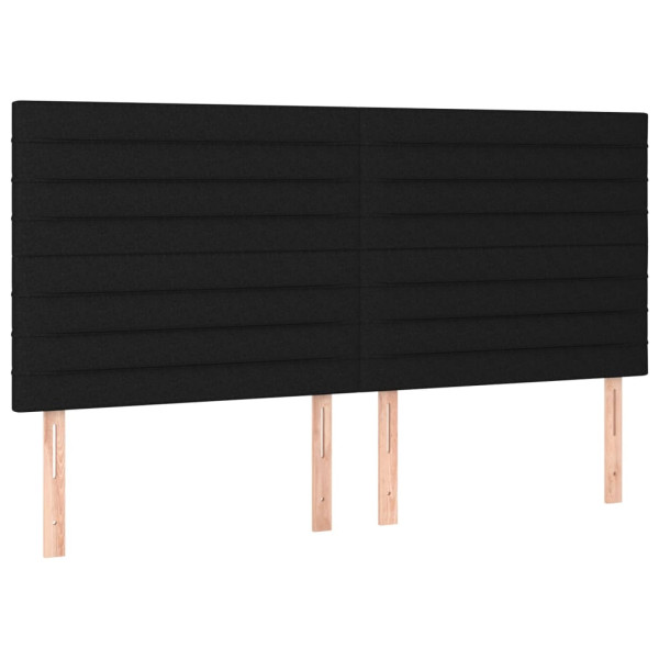 Cabeceira de cama c/ luzes LED tecido 200x5x118/128 cm preto M 4