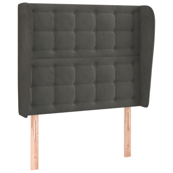 Cabeceira cama c/ abas veludo 93x23x118/128 cm cinzento-escuro M 2