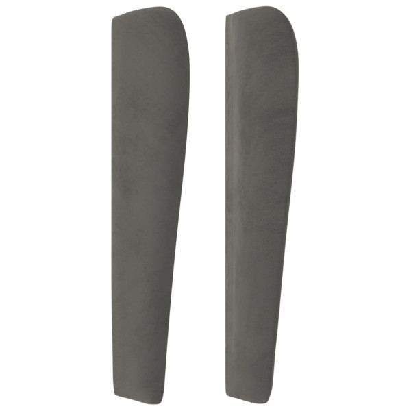 Cabeceira cama c/ abas veludo 93x23x118/128 cm cinzento-escuro M 4