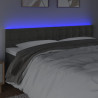 Cabecero con LED de terciopelo gris oscuro 180x5x78/88 cm 3