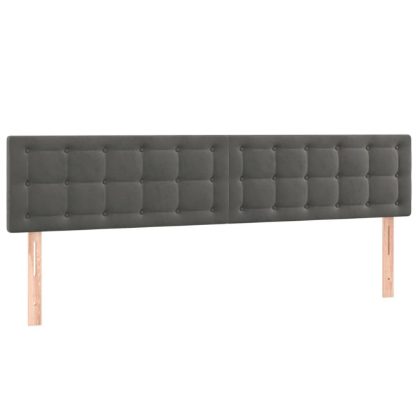 Cabecero con LED de terciopelo gris oscuro 180x5x78/88 cm M 4