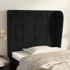Cabecero con orejas de terciopelo negro 93x23x118/128 cm 1