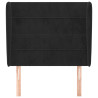 Cabeceira de cama c/ abas veludo 93x23x118/128 cm preto 3