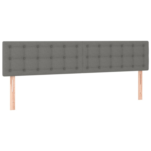 Cabeceira de cama 2 pcs tecido 90x5x78/88 cm cinzento-escuro M 2