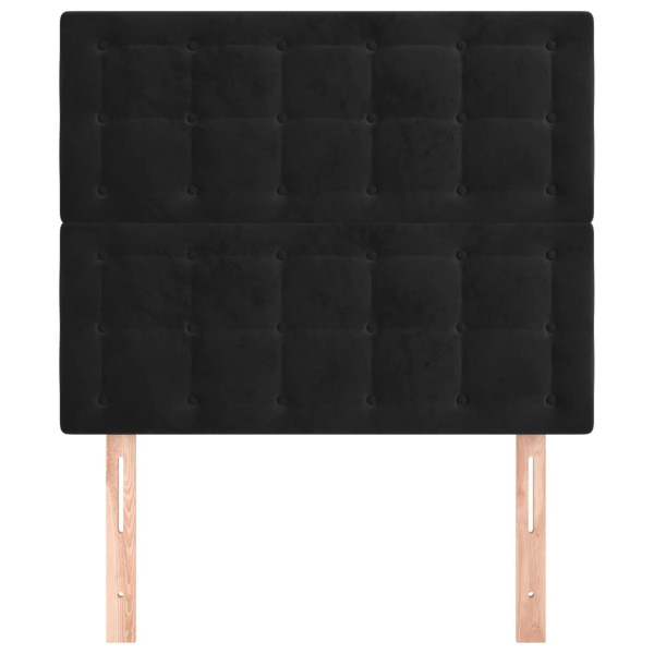 Cabeceros 2 unidades de terciopelo negro 80x5x78/88 cm M 3