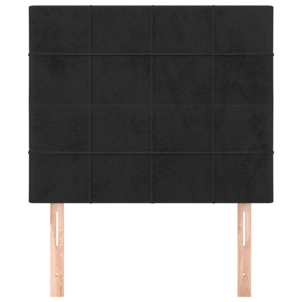 Cabeceros 2 unidades de terciopelo negro 90x5x78/88 cm M 3