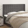 Cabeceira cama c/ abas couro artif. 163x16x118/128 cm cinzento 1