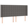 Cabecero con orejas cuero sintético gris 163x16x118/128cm 2