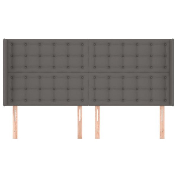 Cabeceira cama c/ abas couro artif. 163x16x118/128 cm cinzento M 3