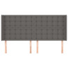 Cabecero con orejas cuero sintético gris 163x16x118/128cm 3