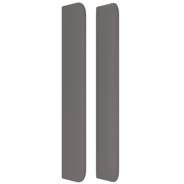 Cabecero con orejas cuero sintético gris 163x16x118/128cm M 4