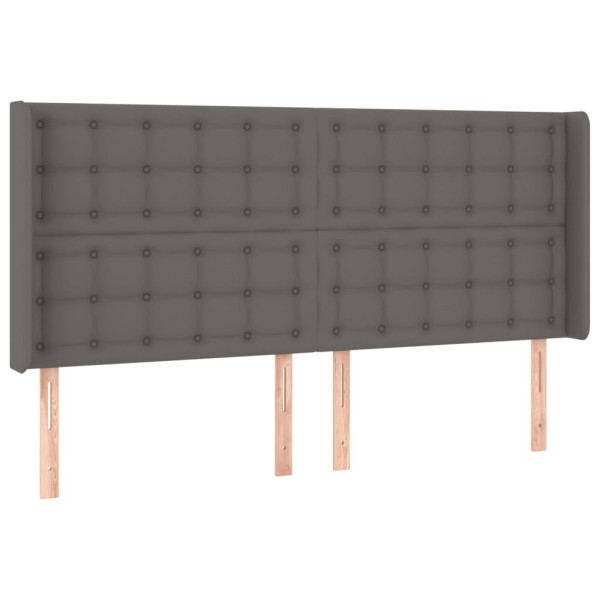 Cabecero con LED cuero sintético gris 163x16x118/128cm M 3
