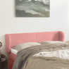 Cabeceira de cama c/ abas veludo 147x23x78/88 cm rosa 1