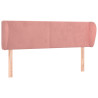 Cabeceira de cama c/ abas veludo 147x23x78/88 cm rosa 2