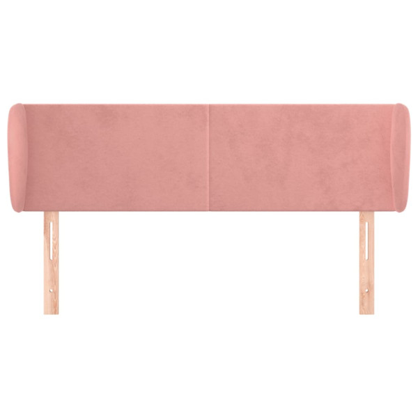 Cabeceira de cama c/ abas veludo 147x23x78/88 cm rosa M 3