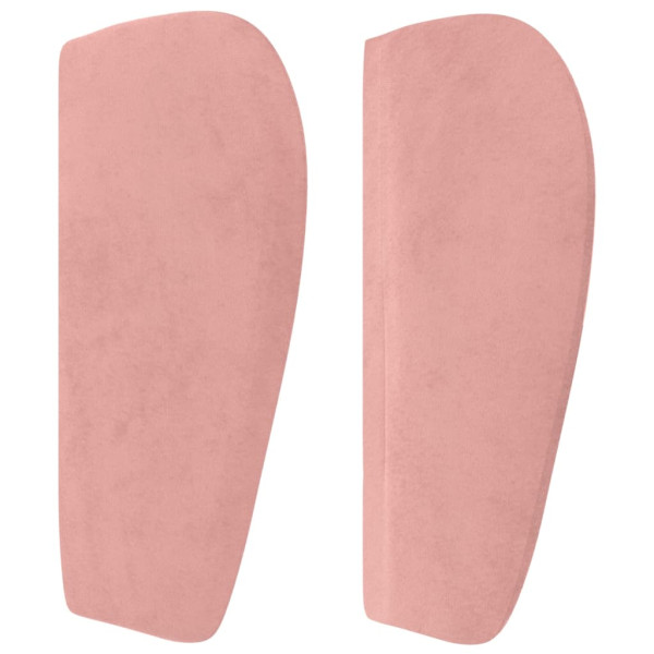 Cabeceira de cama c/ abas veludo 147x23x78/88 cm rosa M 4