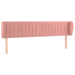 Cabecero de terciopelo rosa 203x23x78/88 cm H