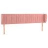 Cabecero de terciopelo rosa 203x23x78/88 cm 2