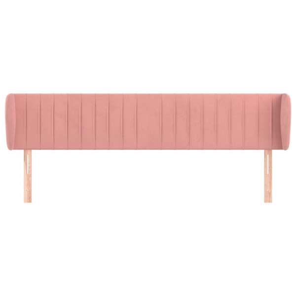 Cabecero de terciopelo rosa 203x23x78/88 cm M 3