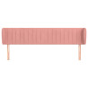 Cabeceira de cama c/ abas veludo 203x23x78/88 cm rosa 3