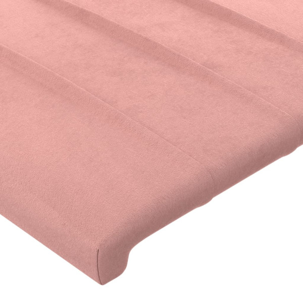 Cabecero de terciopelo rosa 203x23x78/88 cm M 5