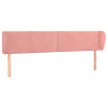 Cabeceira de cama c/ abas veludo 203x23x78/88 cm rosa 2