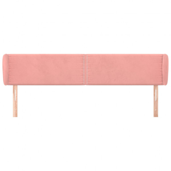 Cabecero de terciopelo rosa 203x23x78/88 cm M 3