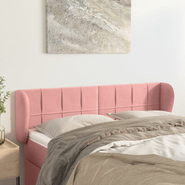 Cabecero de terciopelo rosa 147x23x78/88 cm D