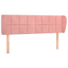 Cabeceira de cama c/ abas veludo 147x23x78/88 cm rosa 2