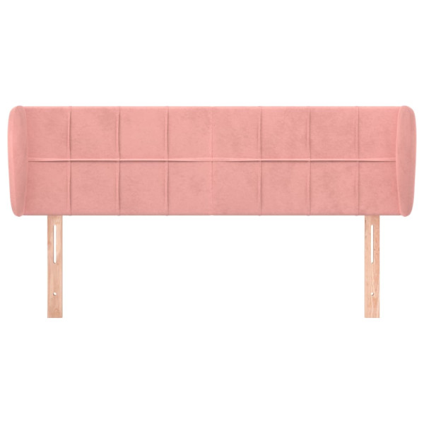 Cabeceira de cama c/ abas veludo 147x23x78/88 cm rosa M 3