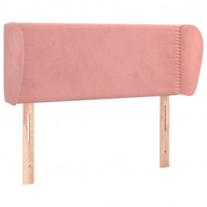 Cabeceira de cama c/ abas veludo 103x23x78/88 cm rosa H