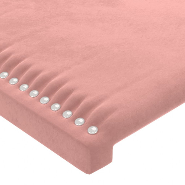 Cabecero de terciopelo rosa 103x23x78/88 cm M 5