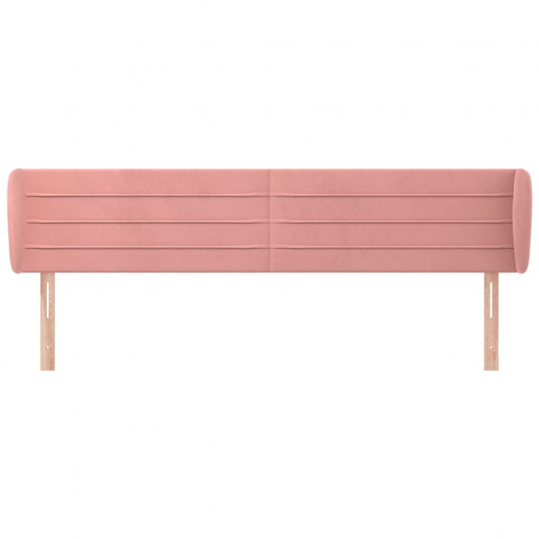 Cabecero de terciopelo rosa 203x23x78/88 cm M 3