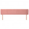 Cabeceira de cama c/ abas veludo 203x23x78/88 cm rosa 3